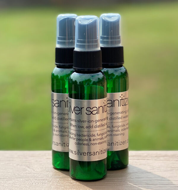 3-pack Small (2 oz.) Silver Sanitizer Bottles